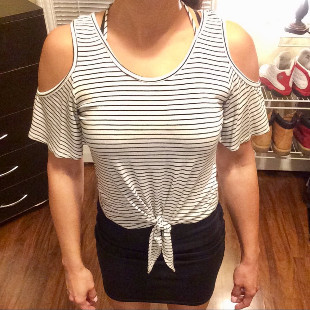 Caution To The Wind Cold Shoulder Blouse
